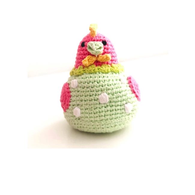 Pebble Baby Chicken Rattle - Pistachio - Baby Charlotte Canada