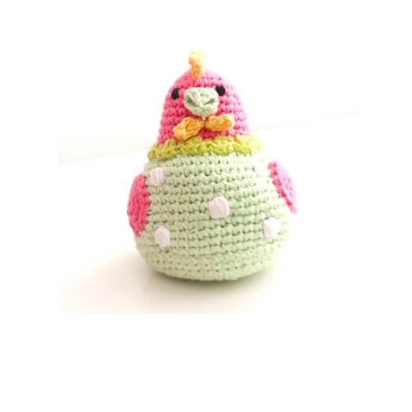 Pebble Baby Chicken Rattle - Pistachio - Baby Charlotte Canada