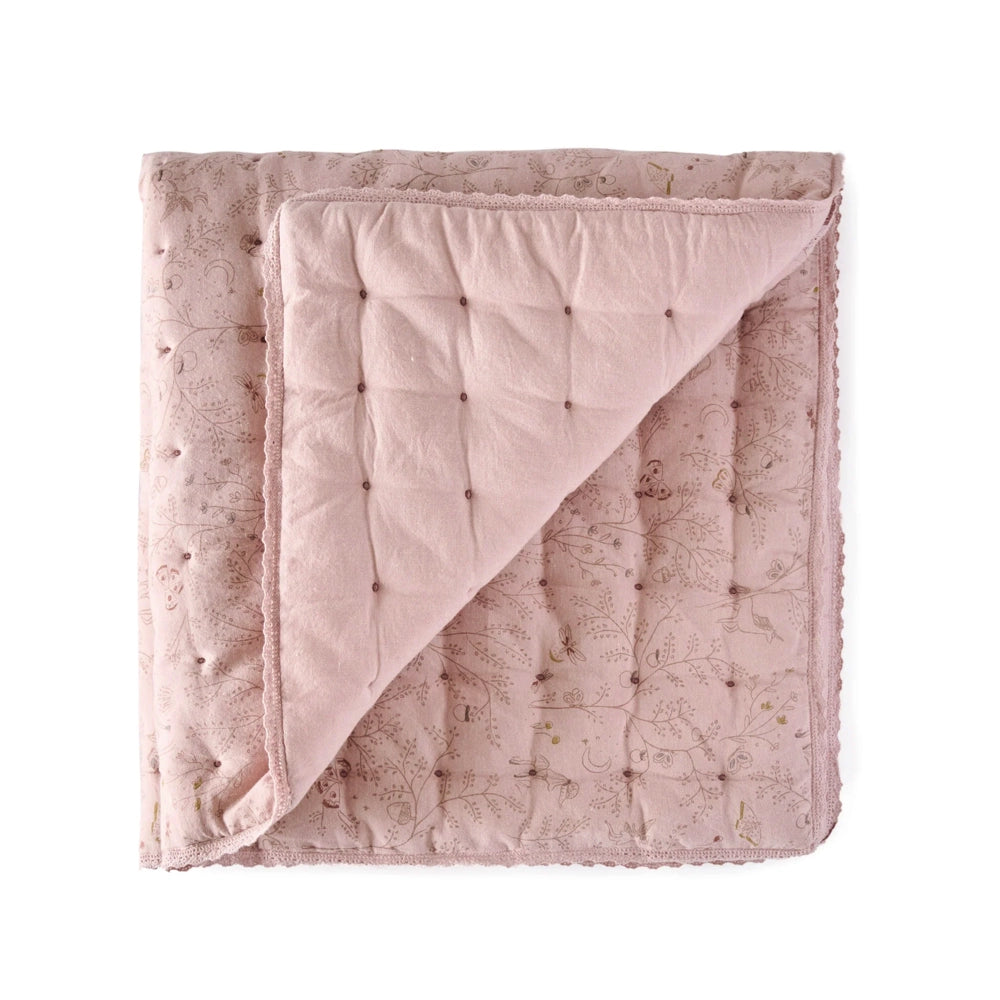 Pehr Designs Quilted Chambray Blanket - Secret Garden