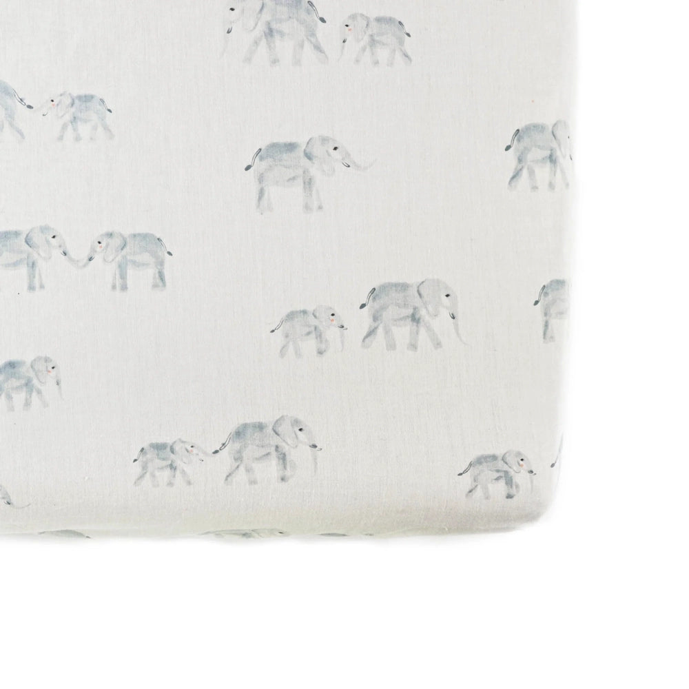 Pehr Designs Crib Sheet - Follow Me Elephant