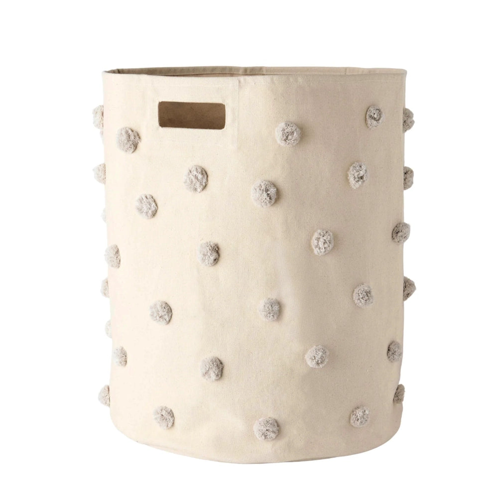 Pehr Designs Hamper Pom Pom Basket - Grey