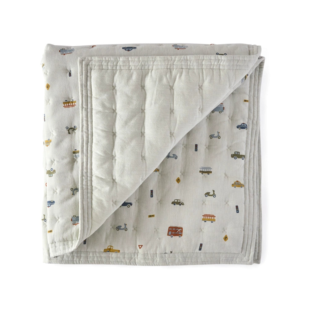 Pehr Designs Quilted Chambray Blanket - Rush Hour