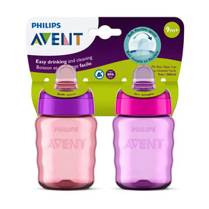 Philips Avent 9oz My Easy Sippy Cup 2pk - Pink/Purple