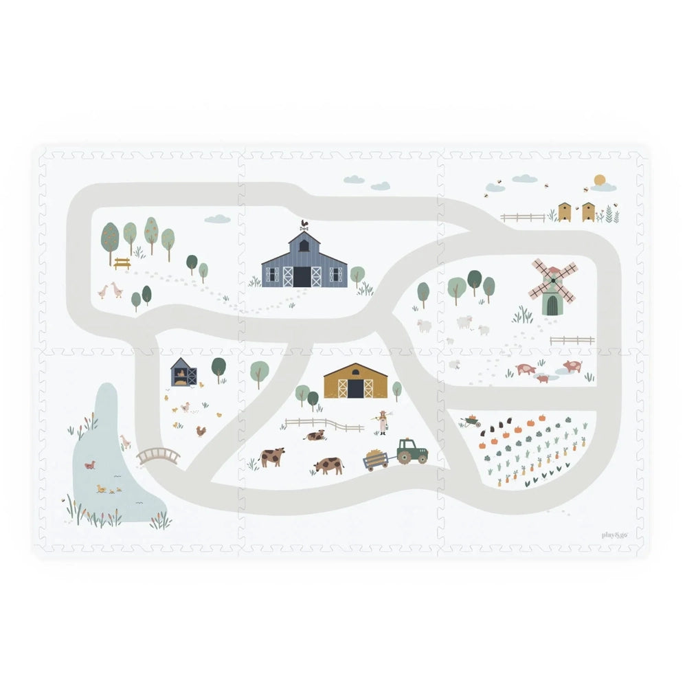 Play&Go Tiloo EEVAA Puzzlemat, Storage Box & Mini House - Farm