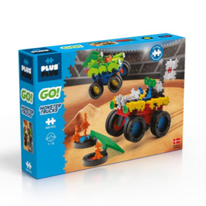 plus plus big make & go monster trucks - 600pc set