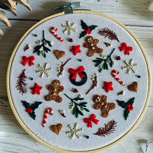 Rose Stitch Art Embroidery Kit - Gingerbread