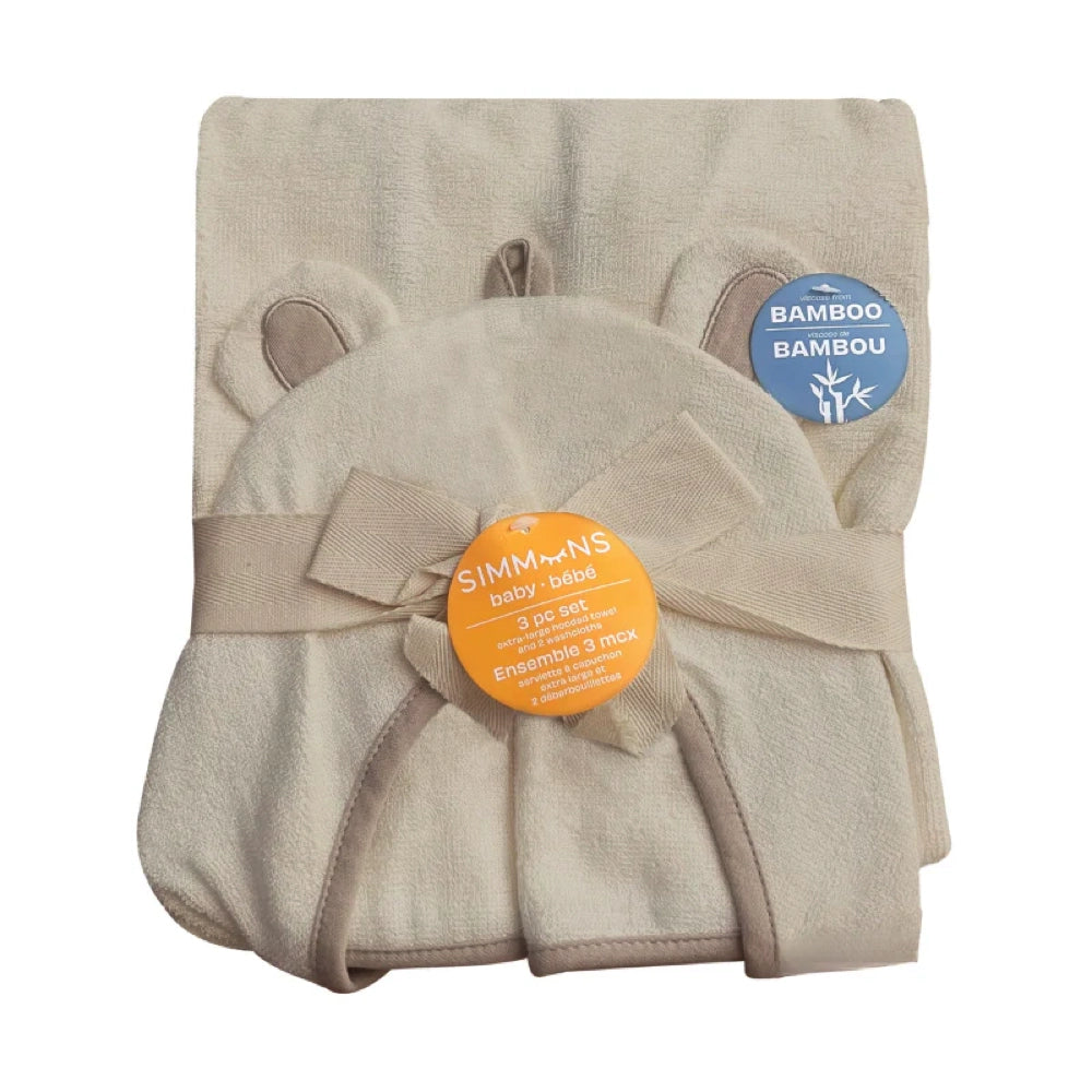 Simmons 3 pc Bath Set Cream with Taupe Trim