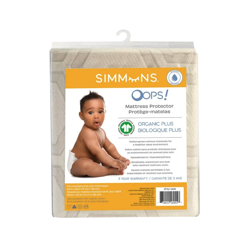 Simmons OOPS Organic Mattress Protector for Bassinet 1pk