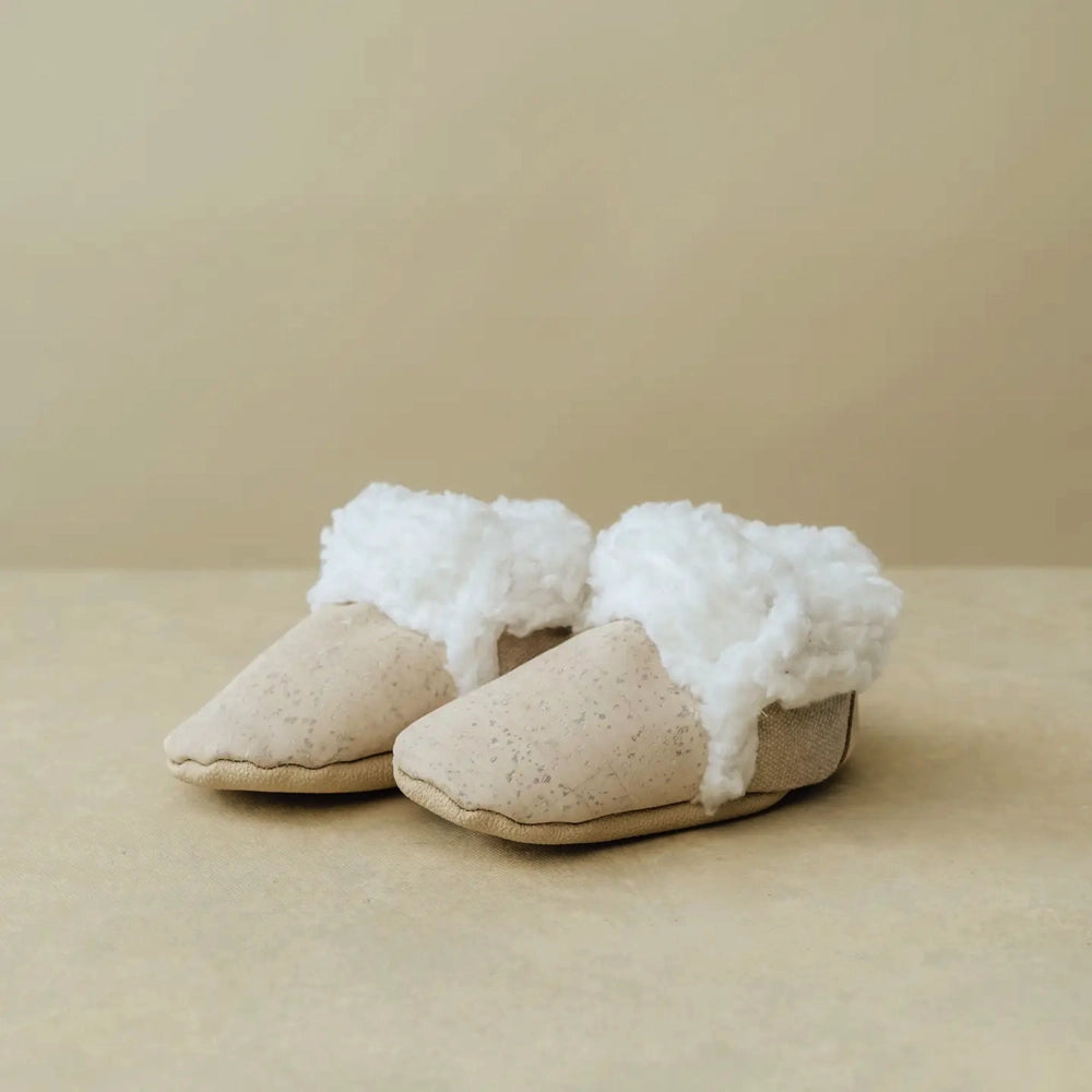 SoftSoul Footwear INC Faux-Fur Cork Booties - White/Cream