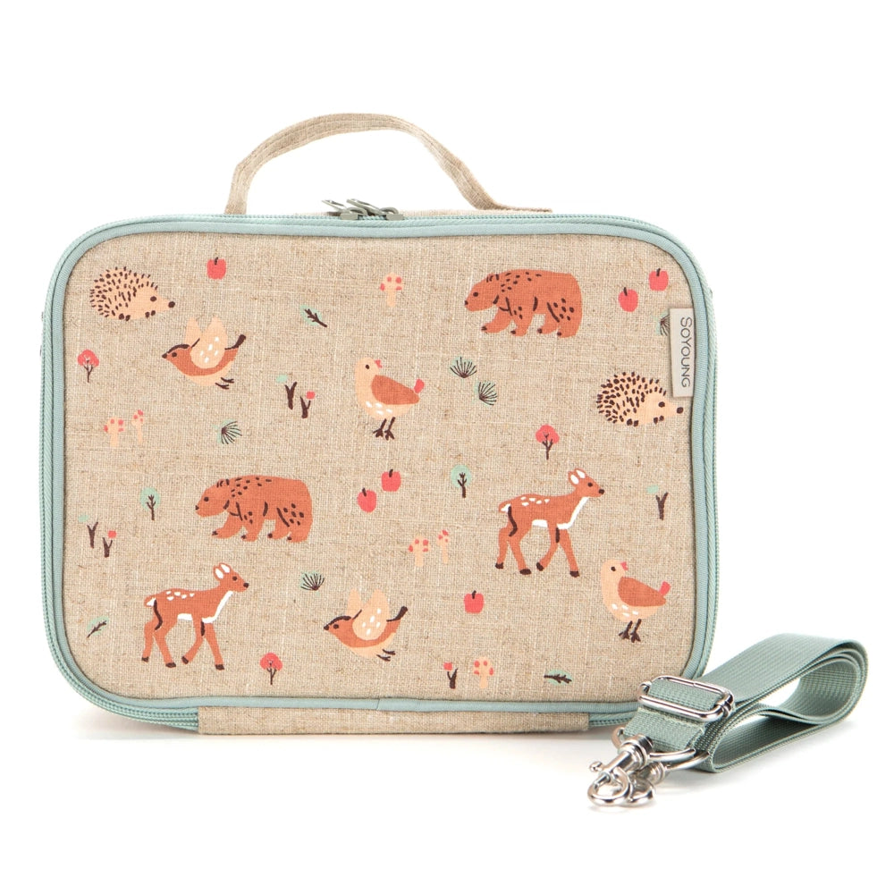 SoYoung Raw Linen Lunch Box - Forest Friends