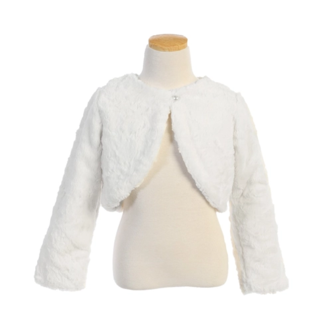 Sweet Kids Inc Soft Marble Fur Jacket Off White