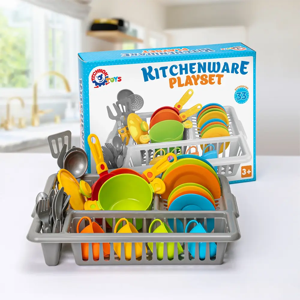 Technok 33 Piece Kitchenware Dish Drainer Playset - Grey