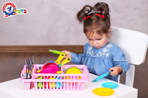Technok 33 Piece Kitchenware Dish Drainer Playset - Pink
