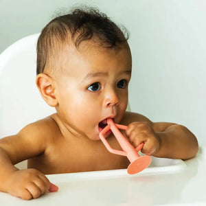 Tiny Twinkle Silicone Training Toothbrush - Coral + Sand
