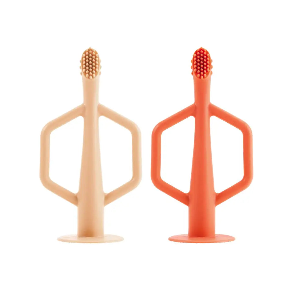 Tiny Twinkle Silicone Training Toothbrush - Coral + Sand