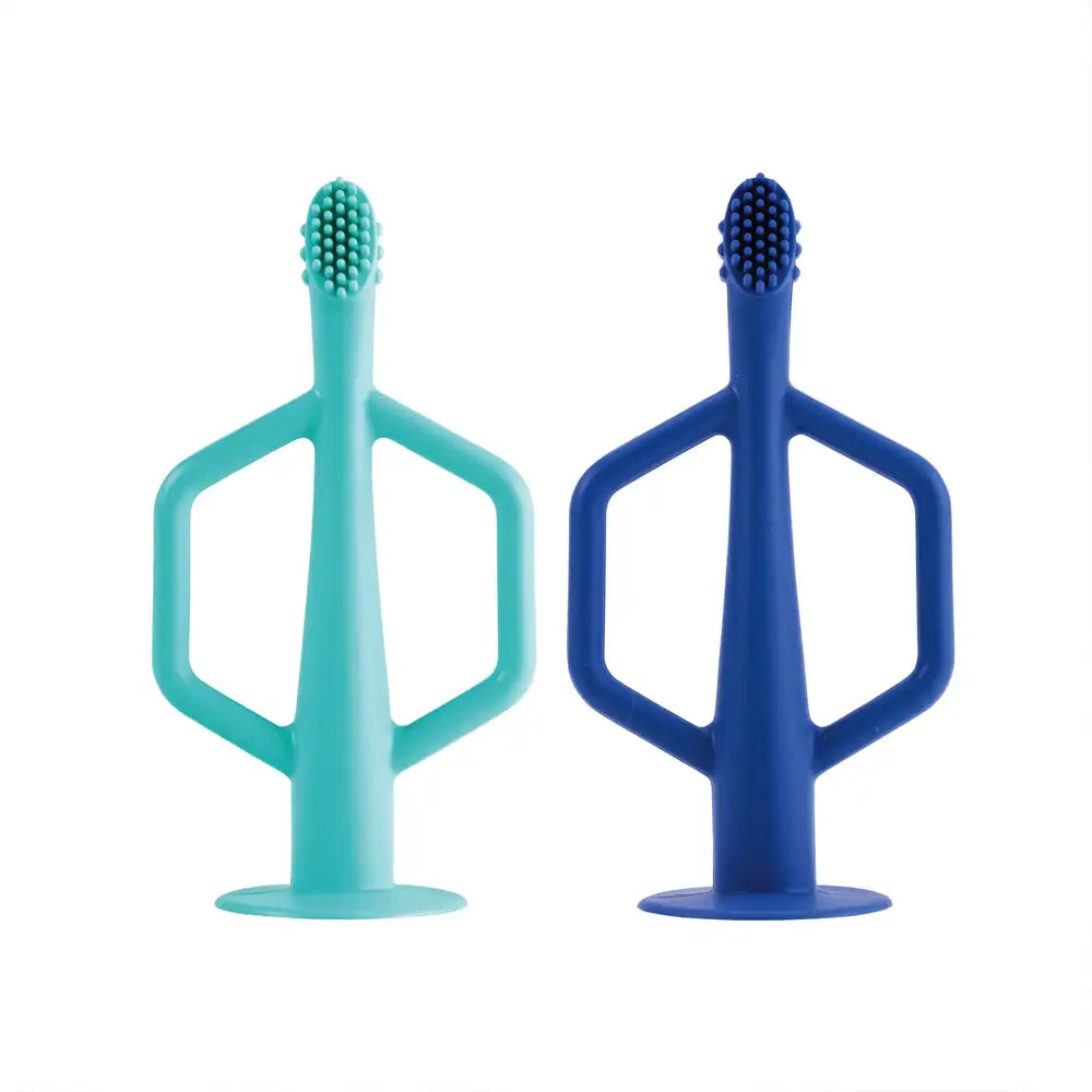 Tiny Twinkle Silicone Training Toothbrush - Indigo + Mint
