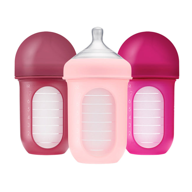 Boon Nursh 8oz Silicone Pouch Baby Bottle 3pk Pink Multi Baby Charlotte Canada