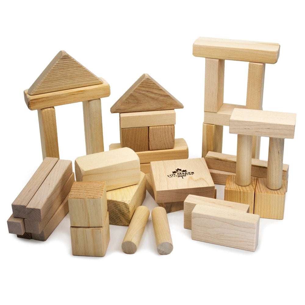 Toy Maker of Lunenburg Wood Building Blocks Set For Kids – 40 Pieces