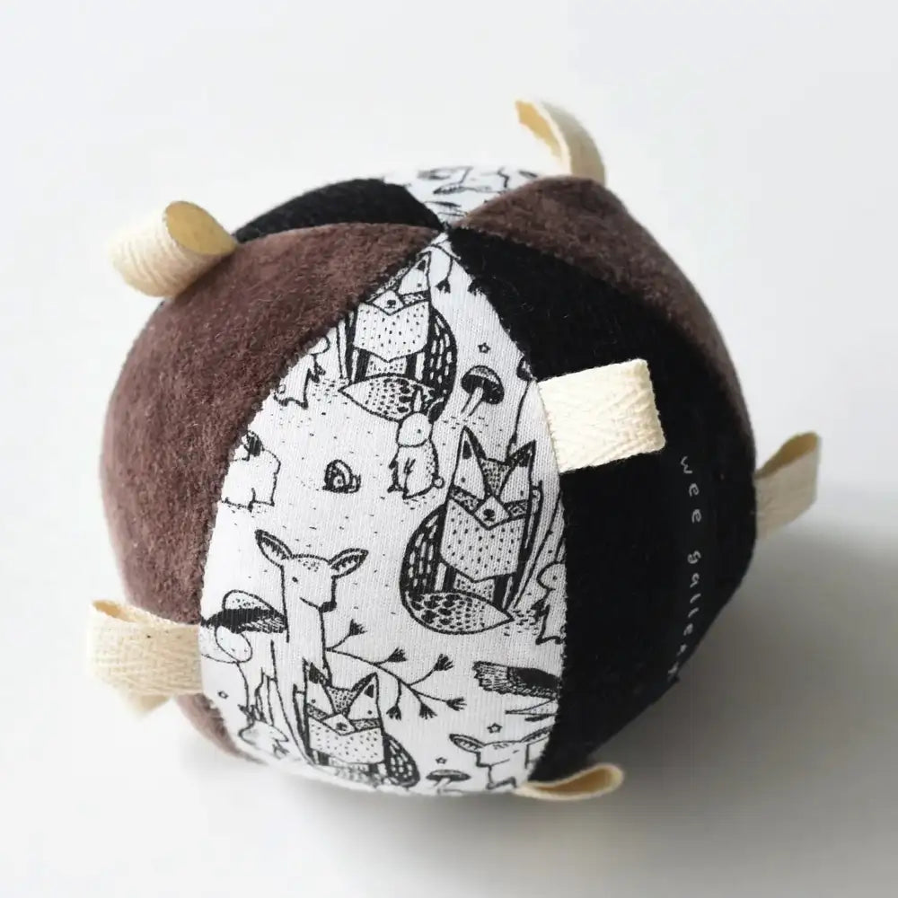 Wee Gallery Taggy Ball with Rattle - Woodland