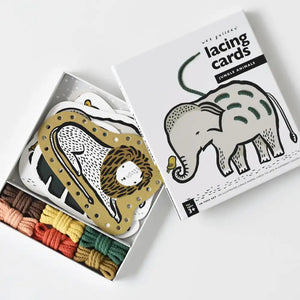 Wee Gallery Lacing Cards - Jungle Animals