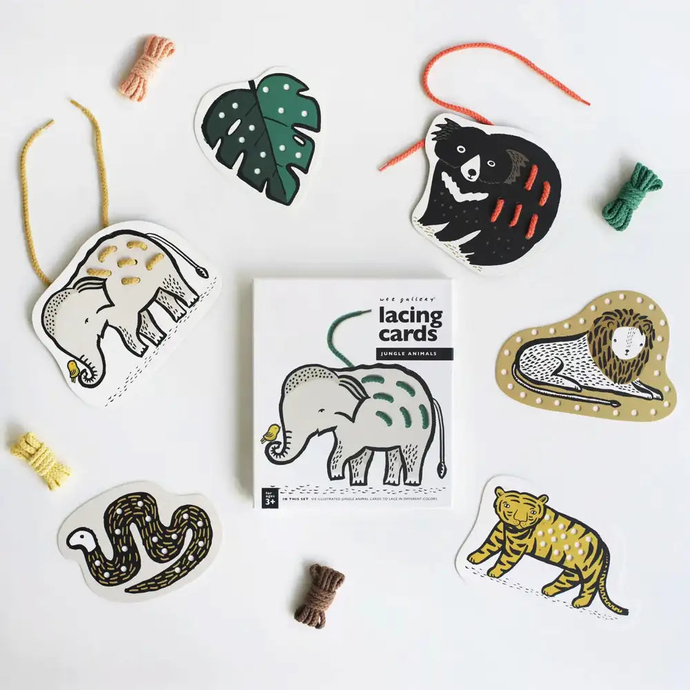 Wee Gallery Lacing Cards - Jungle Animals