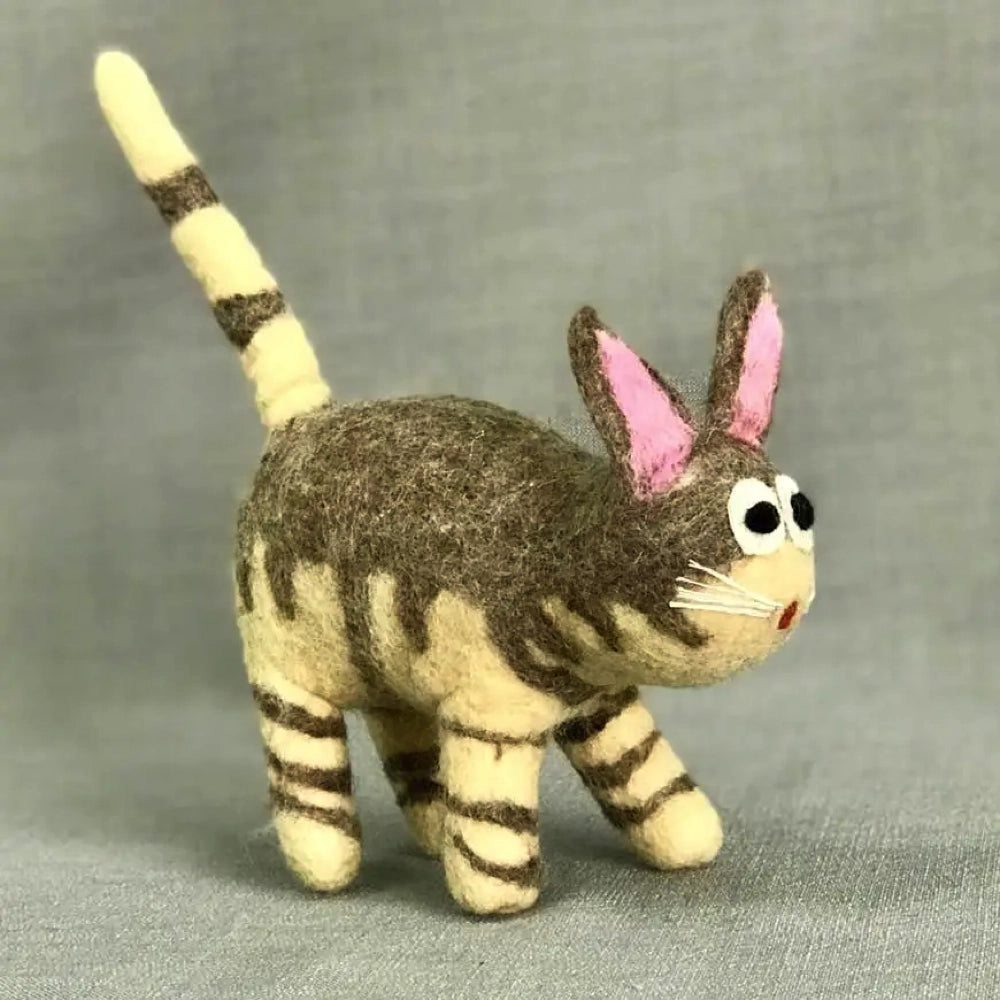 The Winding Road Toy Cat  - Light Grey