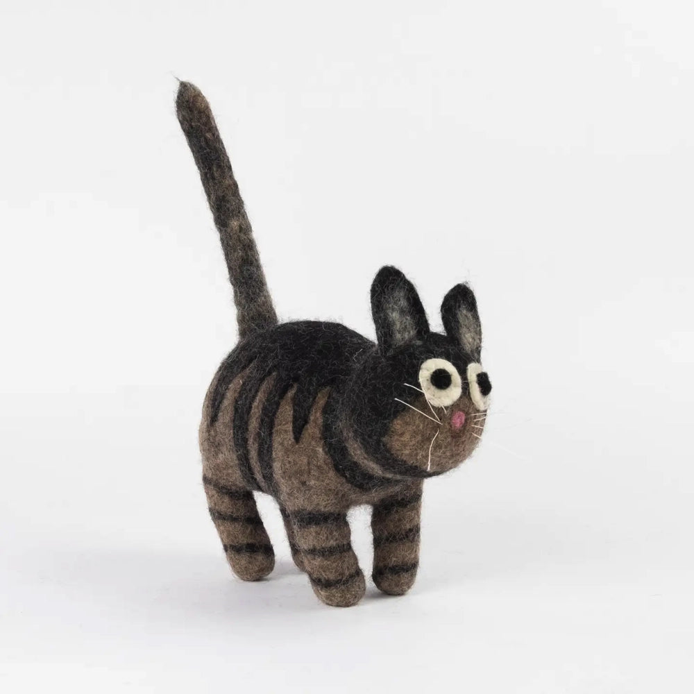 The Winding Road Toy Cat  - Black & Grey