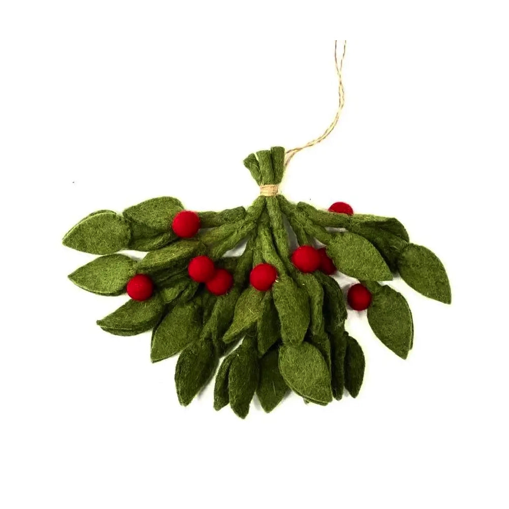The Winding Road Christmas Decor Mistletoe with Holly Berries