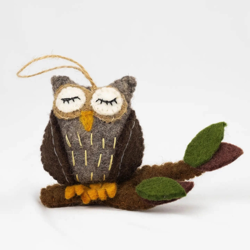 The Winding Road Ornament - Forest Owl