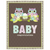 yellow bird paper greetings - owl family baby card