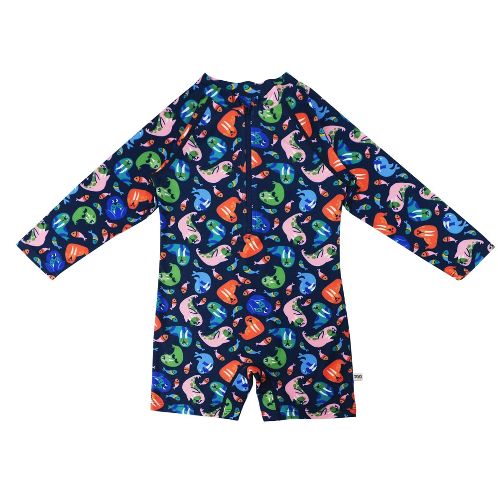 Zoocchini Rashguard One Piece Swimsuit - Wally Walrus