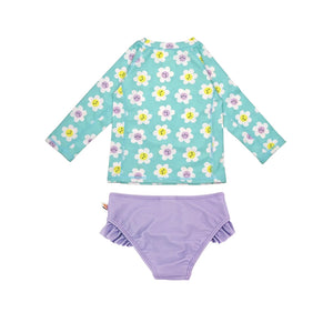 Zoocchini Rashguard Swim Top + Bikini Bottom Set - Daisy