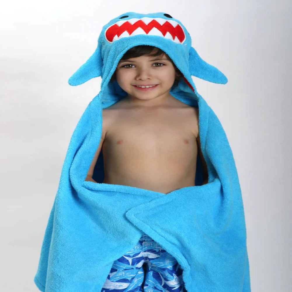 Zoocchini Kids Plush Terry Hooded Bath Towel - Shark