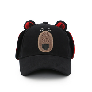 flapjacks 3D cap with earflaps black bear