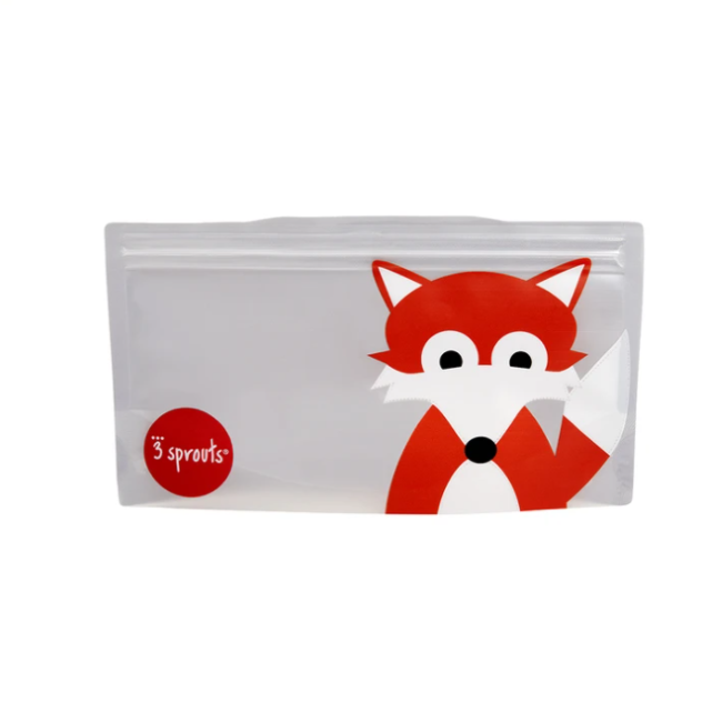 3 sprouts snack bag 2 pack - fox