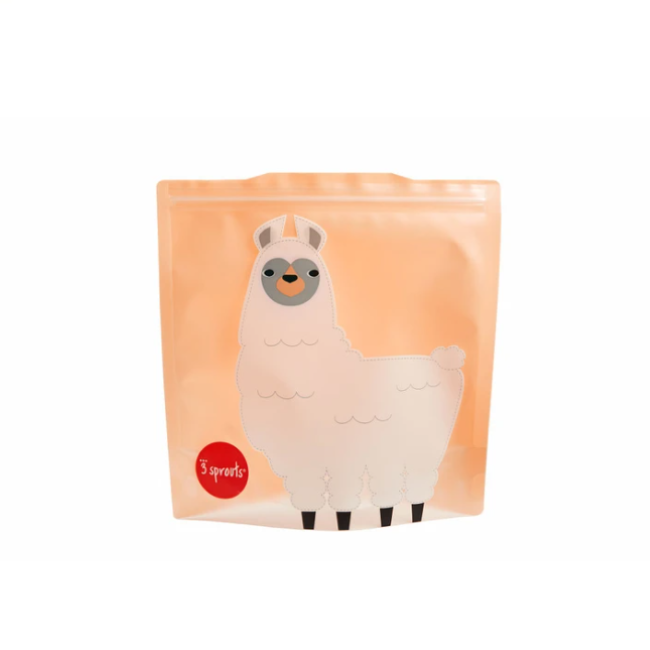 3 sprouts sandwich bag 2 pack - llama