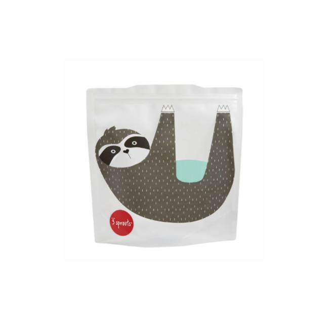 3 sprouts sandwich bag 2 pack - sloth