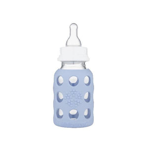 lifefactory 4 oz glass baby bottle with silicone sleeve - blanket