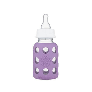 lifefactory 4 oz glass baby bottle with silicone sleeve - lavender