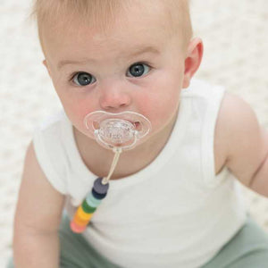 bella tunno silicone pacifier clip - rainbow multi