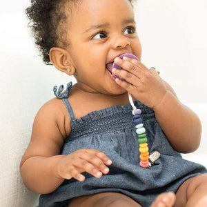 bella tunno silicone pacifier clip - rainbow multi