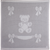 scottish lace bear and bow banner baby cot blanket - white