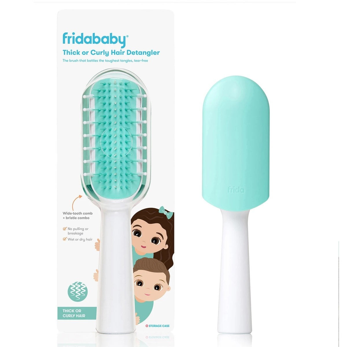 fridababy thick or curly hair detangler brush