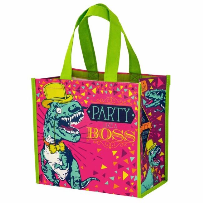 wit medium recycled gift bag - t-rex