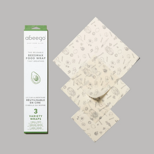 abeego beeswax food wrap - variety 3pk