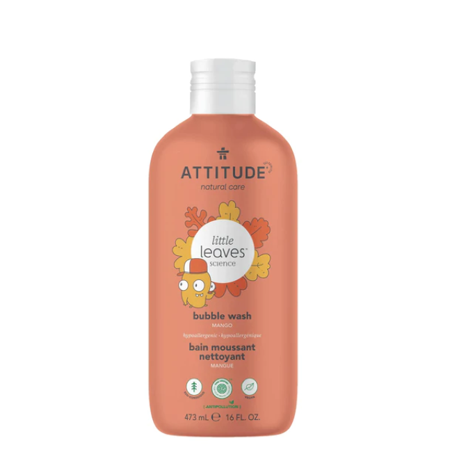 attitude little leaves bubble wash - mango 473 ml