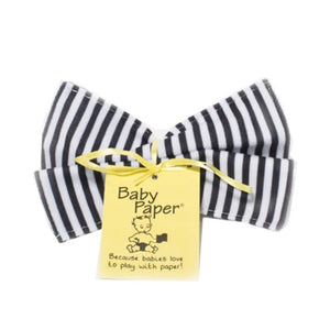 baby paper crinkle toy - black + white stripes