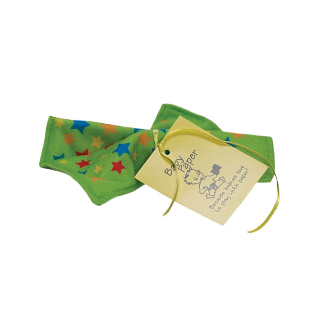 baby paper crinkle toy - green stars