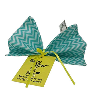 baby paper crinkle toy - turquoise zig zag