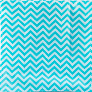 baby paper crinkle toy - turquoise zig zag